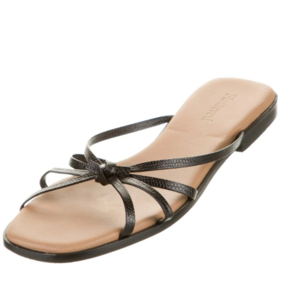 Flattered Black Leather Strappy Sandals – Size 38